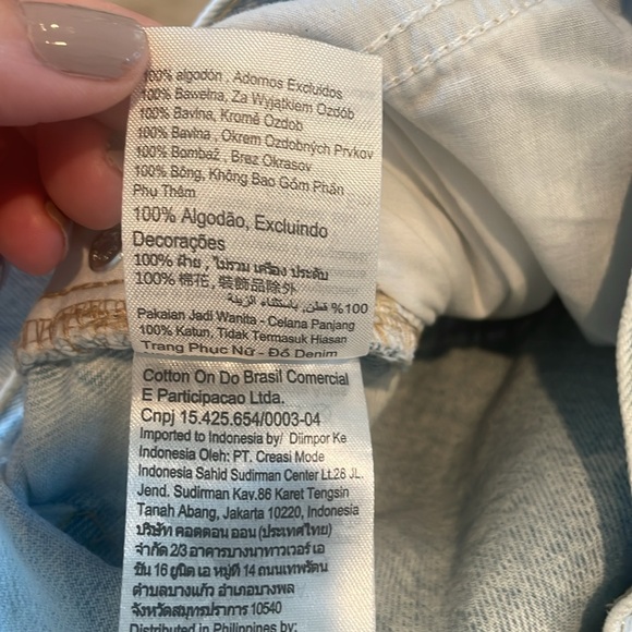 Cotton On light wash Loose Straight Leg 100% Cotton Jean high rise size 4 - Picture 8 of 8